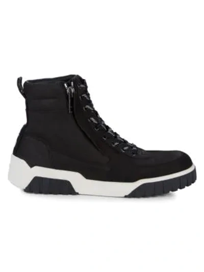 Shop Diesel Le S-rua Mc Suede Sneaker Boots In Black