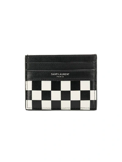 Shop Saint Laurent Checkerboard Card Holder