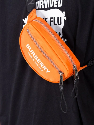 Shop Burberry Orange Logo Belt Bag