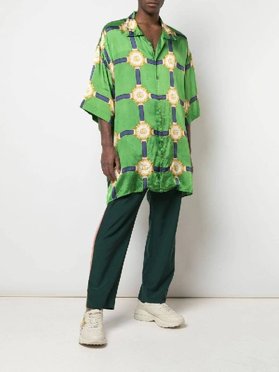 Shop Gucci Gg Bowling Shirt In Green