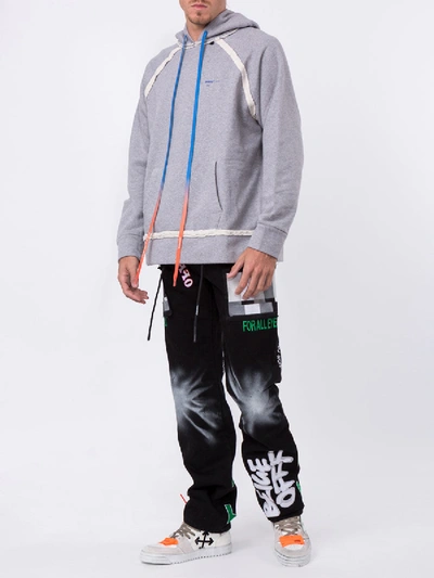 Shop Off-white Multicolored Embroidered Jeans