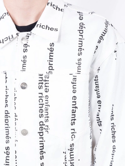 Shop Enfants Riches Deprimes Logo Stripe Denim Jacket In White