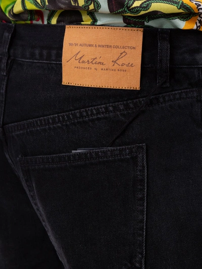 Shop Martine Rose Two-tone Straight Leg Jeans Black