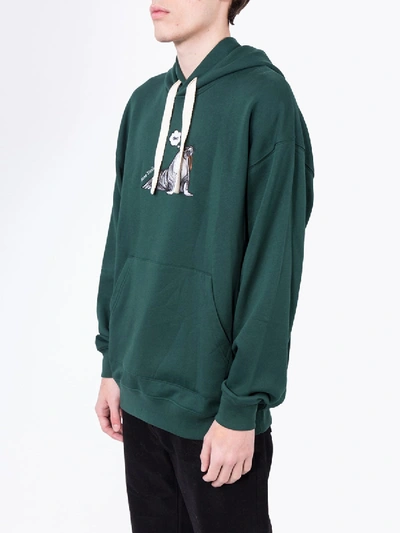 Acne Studios Green Embroidered Animal Hoodie In Forest Green | ModeSens