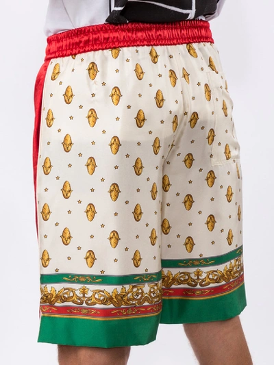 Shop Gucci Double Sided Loose Fit Silk Track Shorts In Red