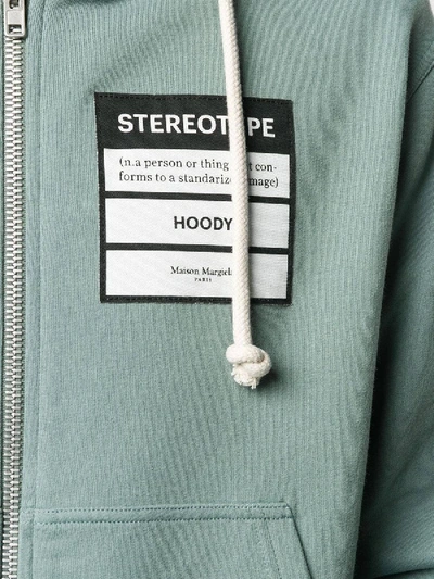 Shop Maison Margiela Stereotype Drawstring Hoodie Grey