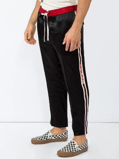 Shop Gucci Side Stripe Track Pants In Black