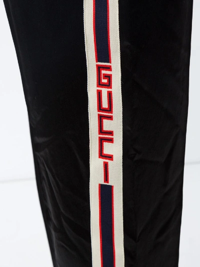 Shop Gucci Side Stripe Track Pants In Black