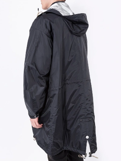 Shop Julien David Black Oversized Raincoat