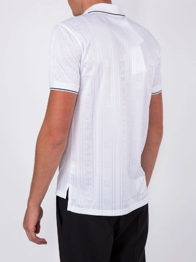 Shop Givenchy All Over Logo Polo Shirt White
