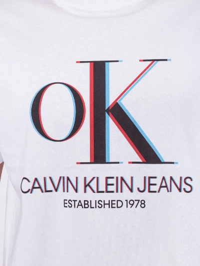 Shop Calvin Klein Jeans Est.1978 White 3d Logo T-shirt