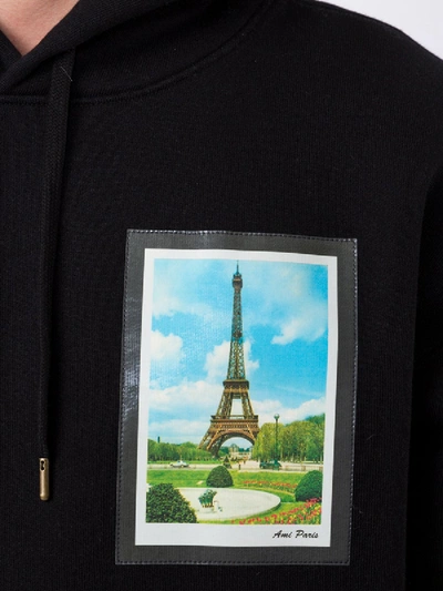 Shop Ami Alexandre Mattiussi Over-sized Postcard Print Hoodie In Black