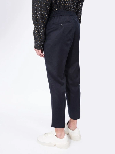 Shop Ami Alexandre Mattiussi Elasticated Waist Cropped Trousers Blue