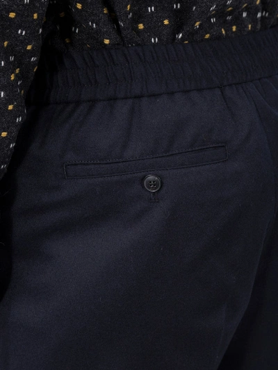 Shop Ami Alexandre Mattiussi Elasticated Waist Cropped Trousers Blue