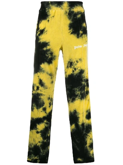 Shop Palm Angels Tie-dye Track Pants Yellow