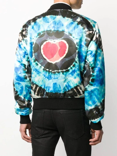 Shop Amiri Blue Tie-dye Bomber Jacket