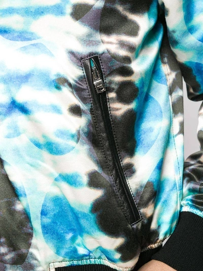 Shop Amiri Blue Tie-dye Bomber Jacket