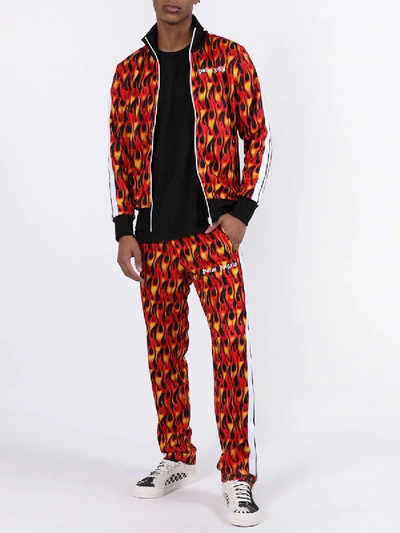Shop Palm Angels Flame Print Track Pants In Multicolor
