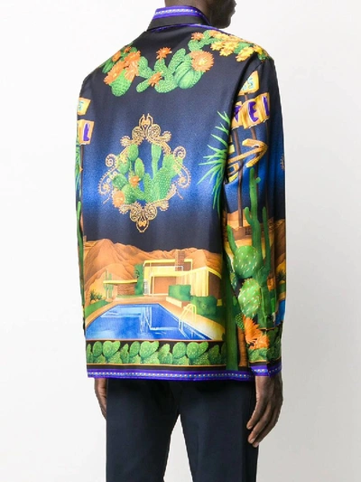 Shop Versace Multicolored Silk Shirt