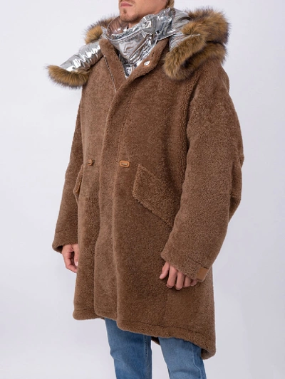 Shop Burberry Brown Double Layered Parka