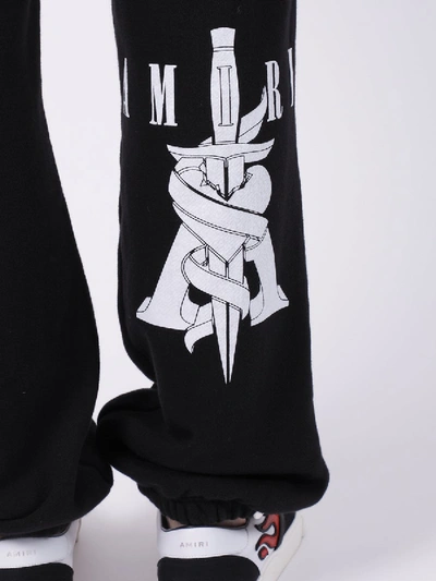 Shop Amiri Heart And Dagger Sweatpants Black