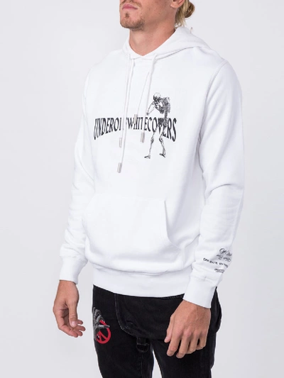 Shop Off-white X Undercover Skeleton And Apple Reversable Hoodie White