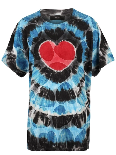 Shop Amiri Blue Tie-dye Print T-shirt