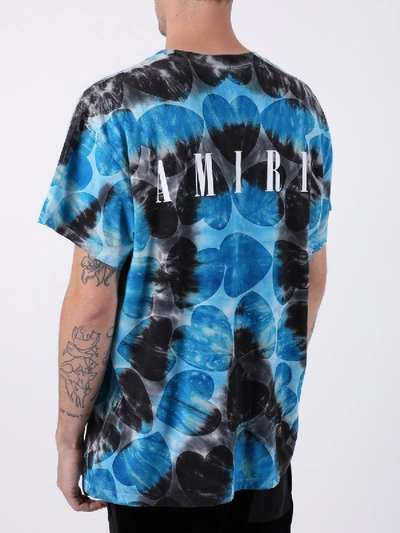 Shop Amiri Blue Tie-dye Print T-shirt