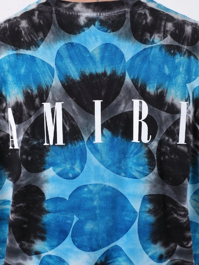 Shop Amiri Blue Tie-dye Print T-shirt