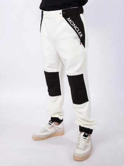 Shop Moncler Black And White Track Pants In Black & White