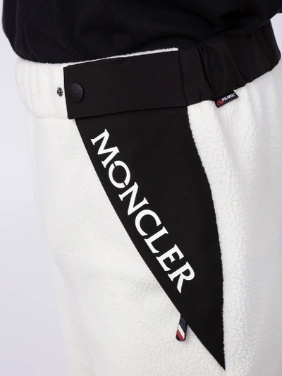 Shop Moncler Black And White Track Pants In Black & White
