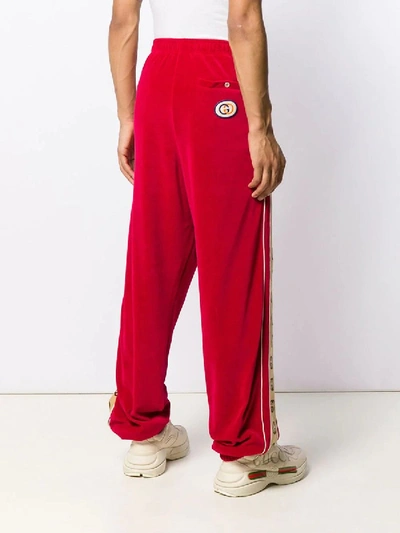 Shop Gucci Loose Chenille Jogging Pant In Red