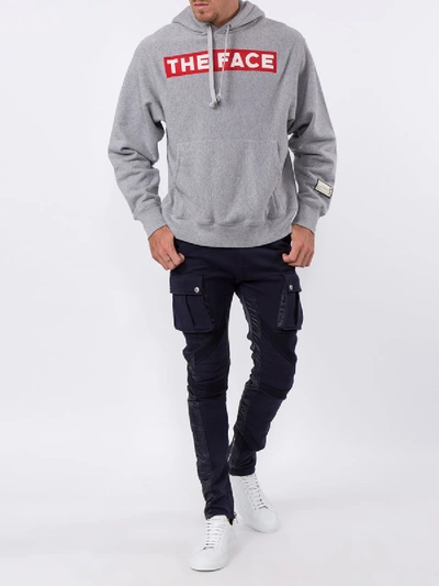 Shop Gucci "the Face" Hooded Sweatshirt In Grey