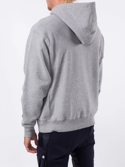 Shop Gucci "the Face" Hooded Sweatshirt In Grey
