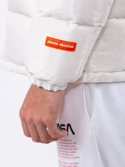 Shop Heron Preston Nasa Space Puffer Jacket In White