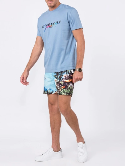 Shop Orlebar Brown Bulldog Blue Palms Swim Shorts Pooling Around In Multicolor