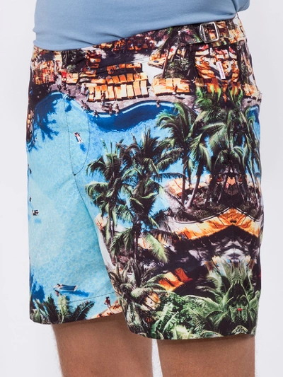 Shop Orlebar Brown Bulldog Blue Palms Swim Shorts Pooling Around In Multicolor