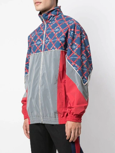 Shop Gucci Graphic Print Sports Jacket In Multicolor