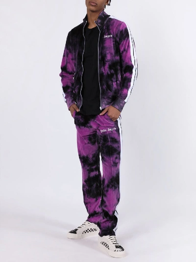 Shop Palm Angels Tie-dye Track Jacket Purple