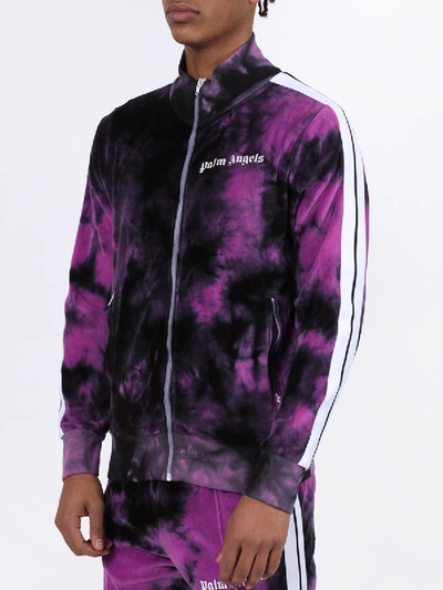 Shop Palm Angels Tie-dye Track Jacket Purple