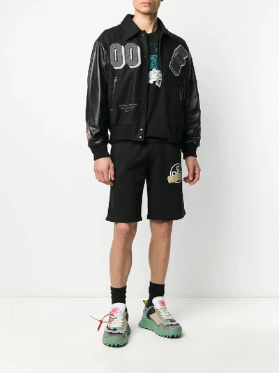 Shop Off-white Tape Logo Shorts Black