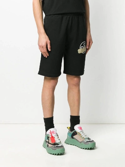 Shop Off-white Tape Logo Shorts Black