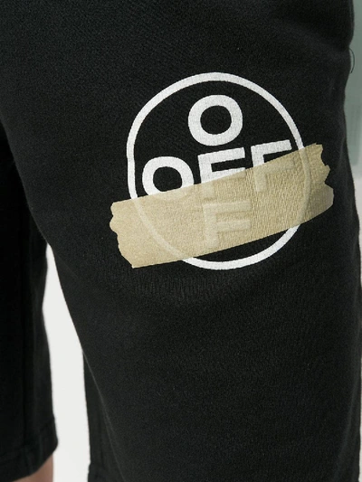 Shop Off-white Tape Logo Shorts Black