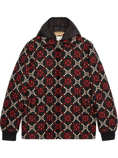 Shop Gucci Macro Gg Diamond Wool Jacket In Multicolor