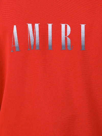 Shop Amiri Contrasting Logo Sweatshirt Red
