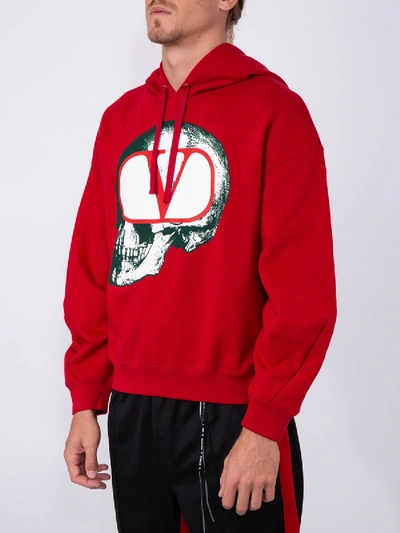 Shop Valentino Skull Logo Hoodie