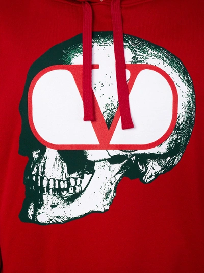 Shop Valentino Skull Logo Hoodie