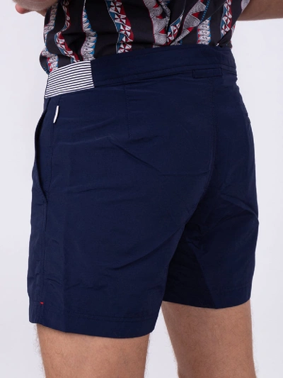 Shop Orlebar Brown Stripe Setter Swim Shorts In Blue