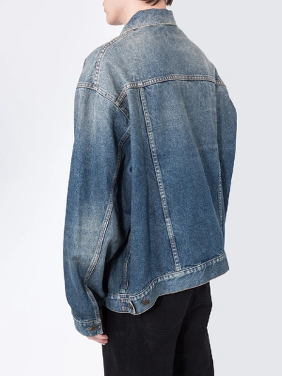 Shop Balenciaga Front Logo Denim Jacket