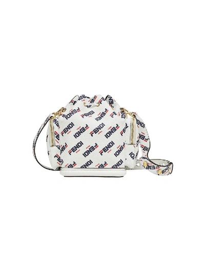 Shop Fendi Mania Mon Tresor Bucket Bag In White